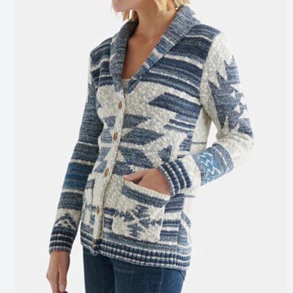 Lucky Brand Heritage Shawl Cardigan Sweater Size XS/S - Picture 2 of 11